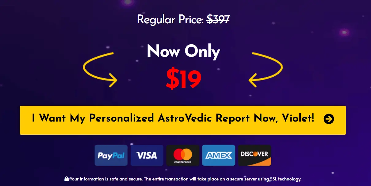 AstroVedic Reading Price And Buy Label